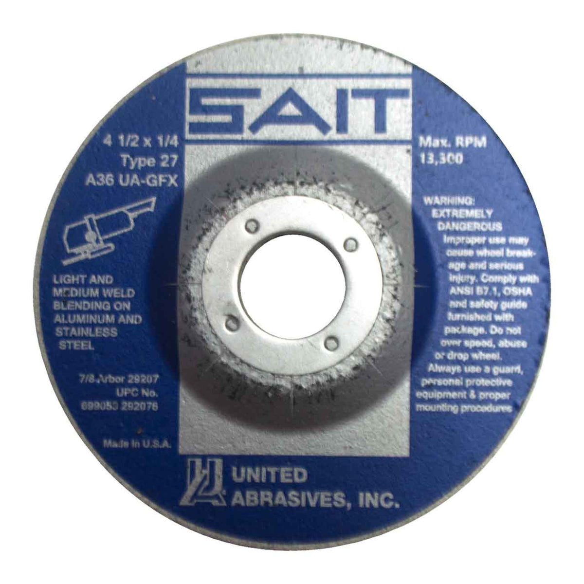 DCW 4-1/2"x 1/4"x 7/8" A36-GFX ALUM 29207 SAIT