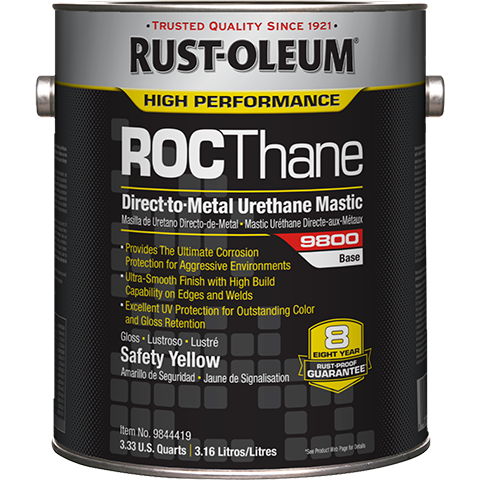 RO 9844419 SAFETY YELLOW (1-gallon) ROCThane DTM URETHANE MASTIC 9800
