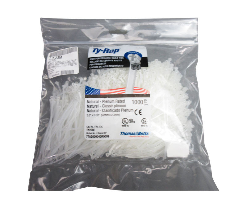 PAN TY CABLE TIES 100CT 3-7/8 PLT1M-C NATURAL