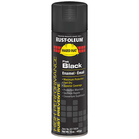 RO V2178838 FLAT BLACK SPRAY HARD HAT RUST-PREVENTATIVE ENAMEL