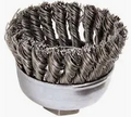 CUP BRUSH 3" SS KNOTTED 48-52-5050 STAINLESS/ALUM