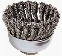 CUP BRUSH 3" SS KNOTTED 48-52-5050 STAINLESS/ALUM