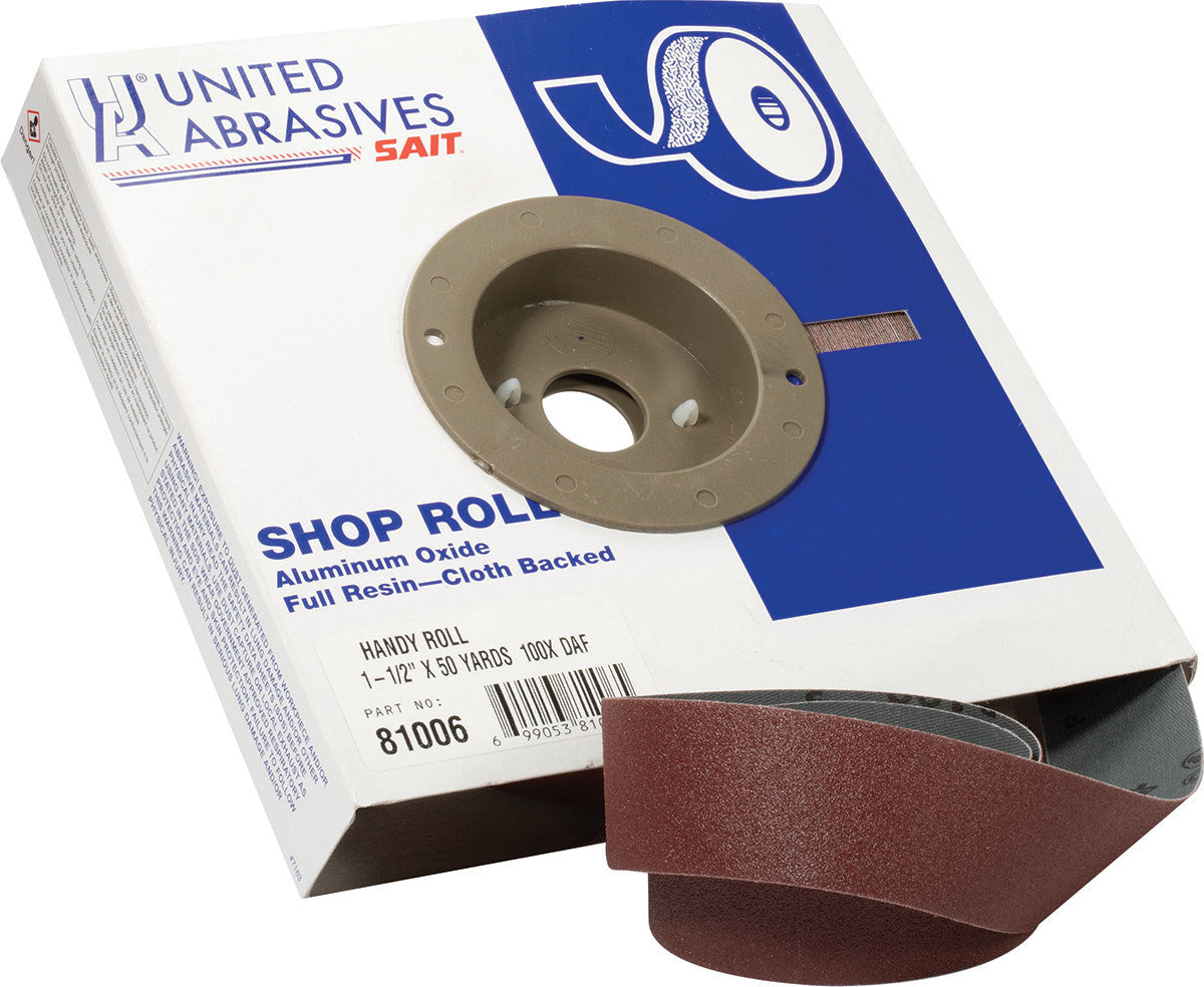 SHOP ROLLS 2"x 50yds 320grit UNITED ABRASIVES
