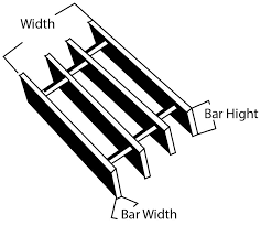 GRAT 1" x 3/16" x 3' x 24' NS UNPTD
