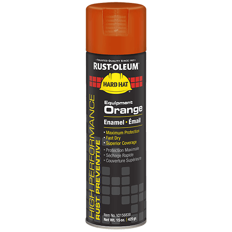 RO V2156838 EQUIPMENT ORANGE SPRAY HARD HAT RUST-PREVENTATIVE ENAMEL