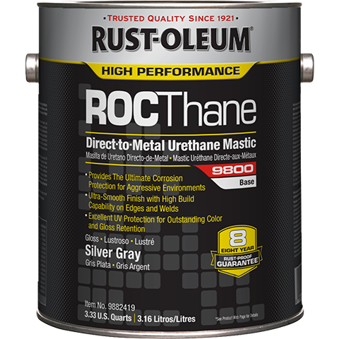RO 9882419 SILVER GRAY (1-gallon) ROCThane DTM URETHANE MASTIC 9800