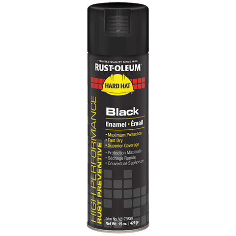 RO V2179838 GLOSS BLACK SPRAY HARD HAT RUST-PREVENTATIVE ENAMEL