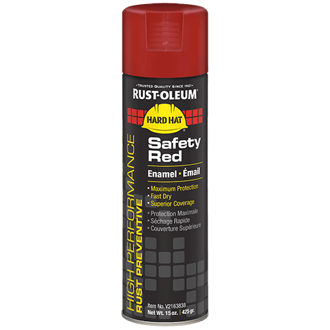 RO V2163838 SAFETY RED SPRAY HARD HAT RUST-PREVENTATIVE ENAMEL