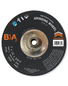DCW Grinding Wheel 7 x 1/4 x 5/8-11 Type 27 A46Q High Energy 27768 BULLARD